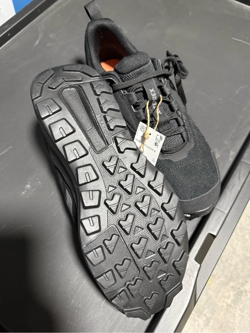 adidas Black Terrex Trail Sneakers with Orange Liner